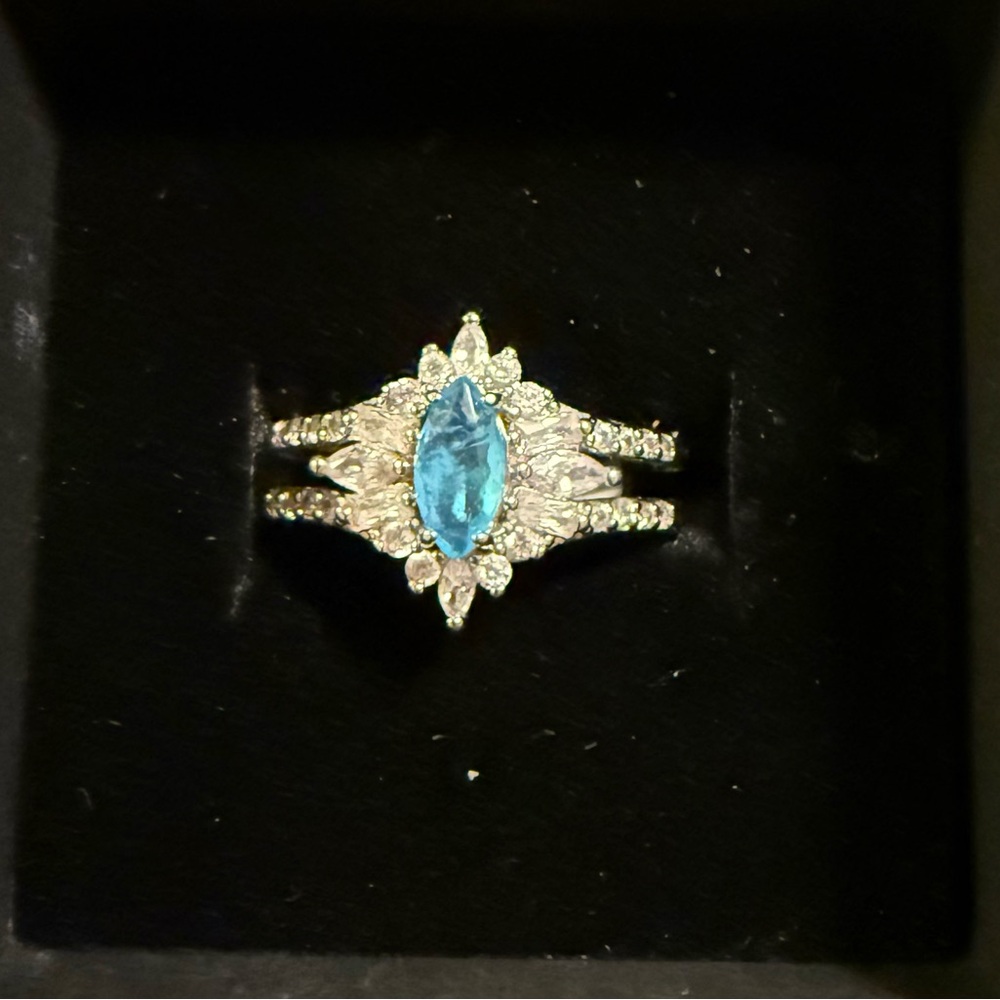 BP “Coming In Hot” Aqua Blue on Rhodium size 8. New in bag